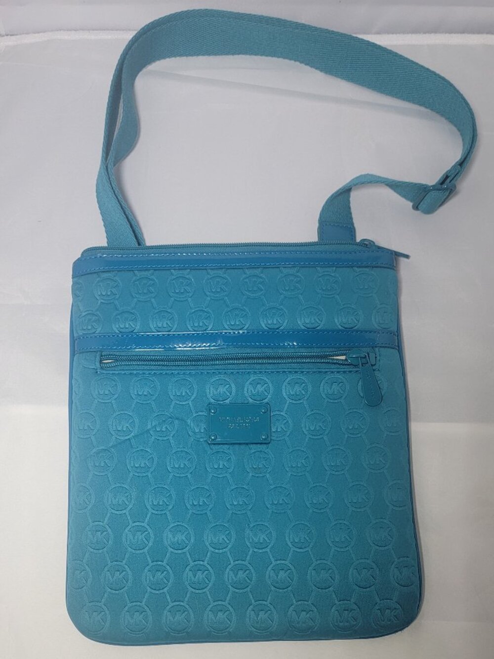 MICHAEL KORS Neoprene Padded Tablet Ipad Crossbody Bag Orange NWT
